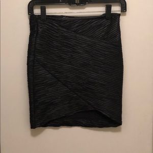 Torn by Ronny Kobo black leather mini skirt